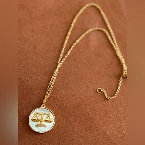 New MAYAMAR Libra mother of pearl and gold pendant necklace